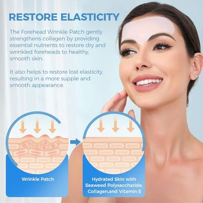 Okela Forehead Wrinkle Patches Overnight with Collagen - 20 Patches for Anti-Aging Beauty Treatment