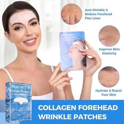 Okela Forehead Wrinkle Patches Overnight with Collagen - 20 Patches for Anti-Aging Beauty Treatment