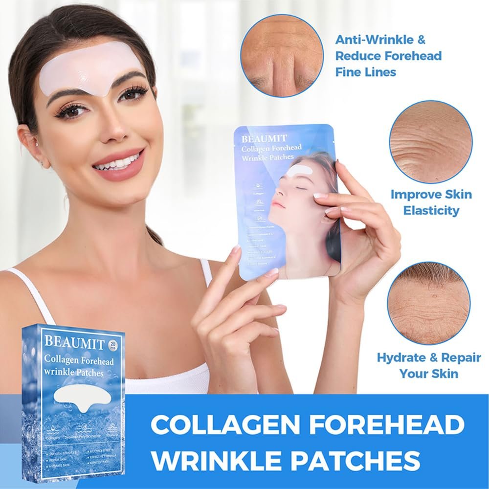 Okela Forehead Wrinkle Patches Overnight with Collagen - 20 Patches for Anti-Aging Beauty Treatment - görsel 15