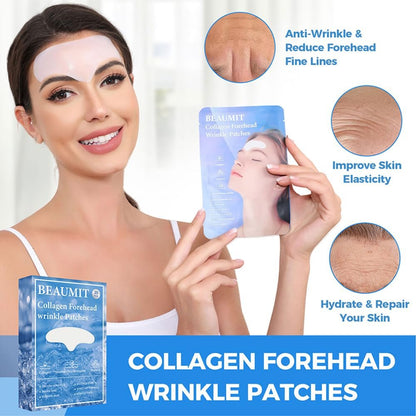 Okela Forehead Wrinkle Patches Overnight with Collagen - 20 Patches for Anti-Aging Beauty Treatment
