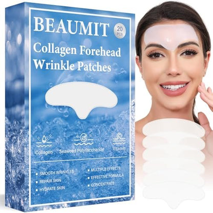 Okela Forehead Wrinkle Patches Overnight with Collagen - 20 Patches for Anti-Aging Beauty Treatment