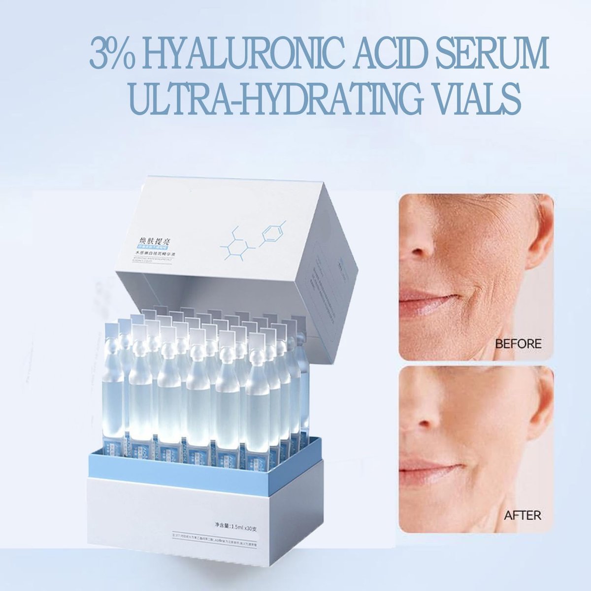 3% Hyaluronic Acid Serum Vials – Ultra Hydrating Face Serum with Hyaluronic Acid, Single-Use Moisturizing Tubes for Dry & Dehydrated Skin (30 PCS) - görsel 9