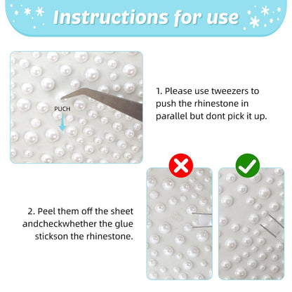 vivinin 1465P Face Gems Self-Adhesive Hair Gems - 5 Types of Rhinestones for Face, Eyes, Body, Hair, Makeup & Festival Decorations