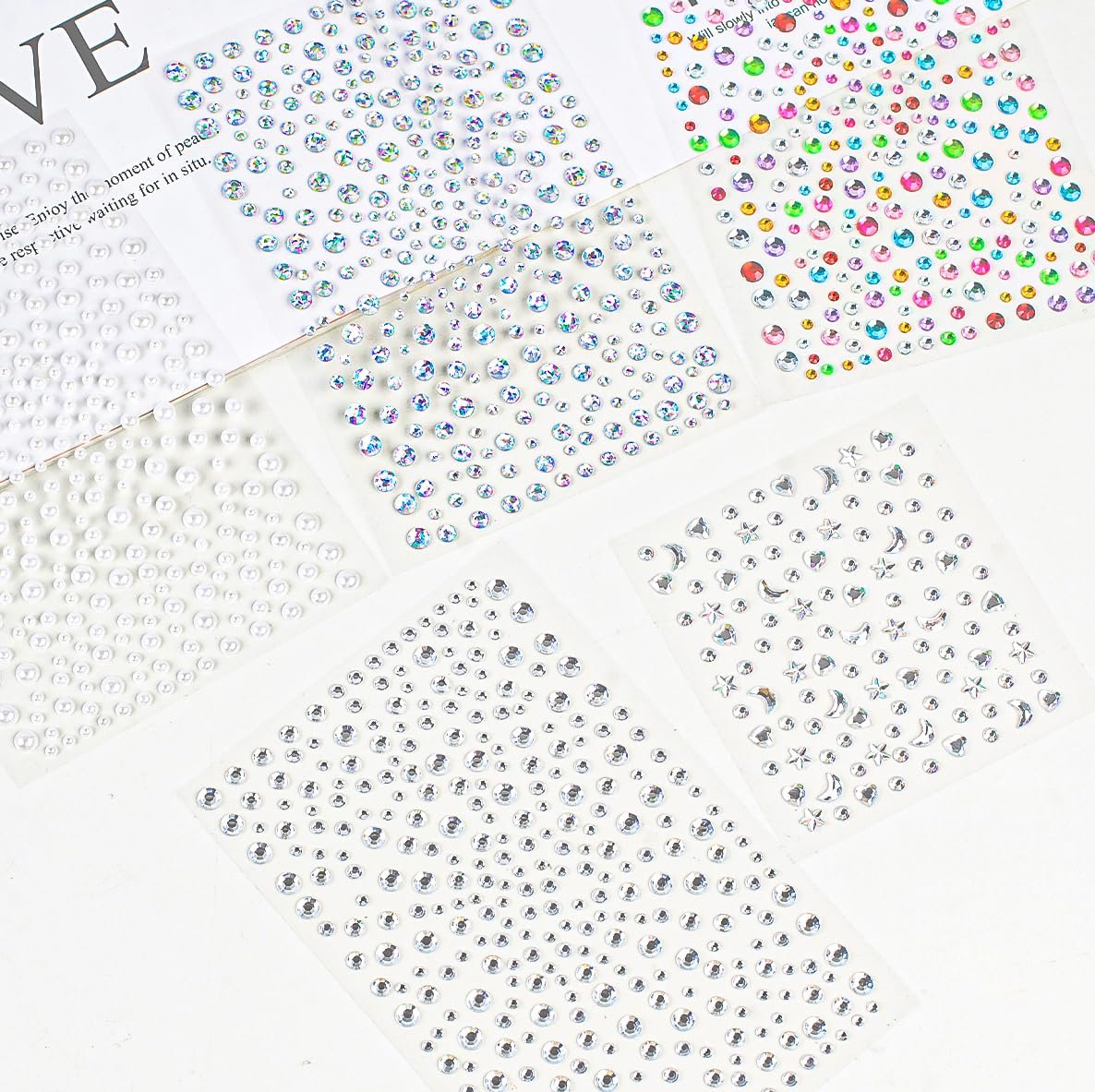 vivinin 1465P Face Gems Self-Adhesive Hair Gems - 5 Types of Rhinestones for Face, Eyes, Body, Hair, Makeup & Festival Decorations - görsel 5