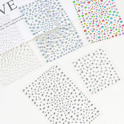 vivinin 1465P Face Gems Self-Adhesive Hair Gems - 5 Types of Rhinestones for Face, Eyes, Body, Hair, Makeup & Festival Decorations