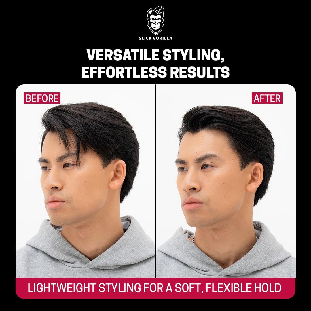 Slick Gorilla Hair Styling Cream - Light Flexible Hold, Smooth Frizz Control, Natural Matte Finish, Daily Grooming Cream for Men, 3.38 fl oz (100ml) Avelisse