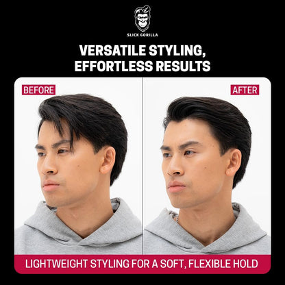 Slick Gorilla Hair Styling Cream - Light Flexible Hold, Smooth Frizz Control, Natural Matte Finish, Daily Grooming Cream for Men, 3.38 fl oz (100ml) Avelisse