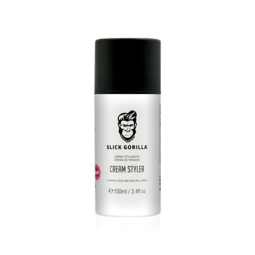 Slick Gorilla Hair Styling Cream - Light Flexible Hold, Smooth Frizz Control, Natural Matte Finish, Daily Grooming Cream for Men, 3.38 fl oz (100ml) Avelisse
