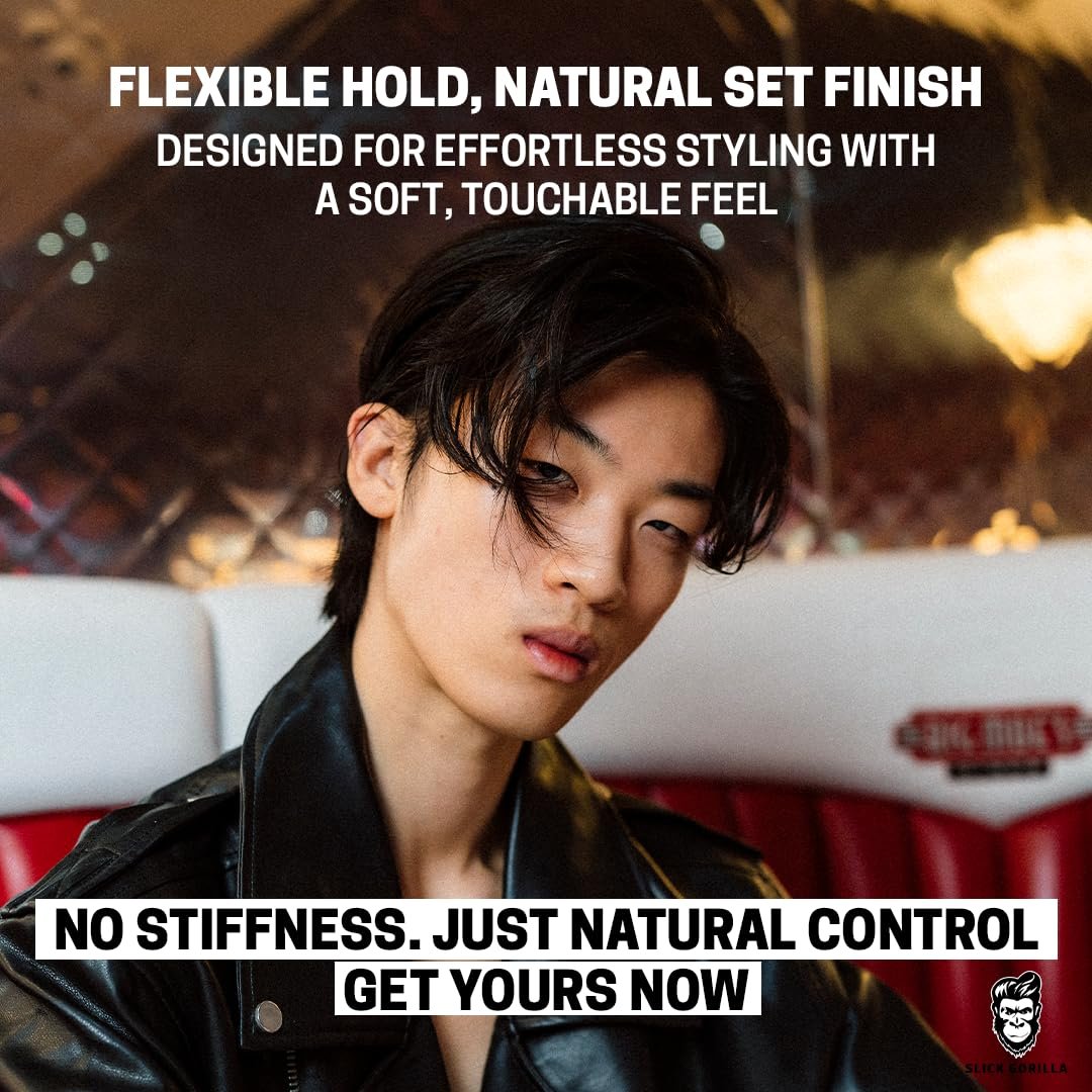 Slick Gorilla Hair Styling Cream - Light Flexible Hold, Smooth Frizz Control, Natural Matte Finish, Daily Grooming Cream for Men, 3.38 fl oz (100ml) Avelisse