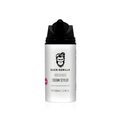 Slick Gorilla Hair Styling Cream - Light Flexible Hold, Smooth Frizz Control, Natural Matte Finish, Daily Grooming Cream for Men, 3.38 fl oz (100ml) Avelisse