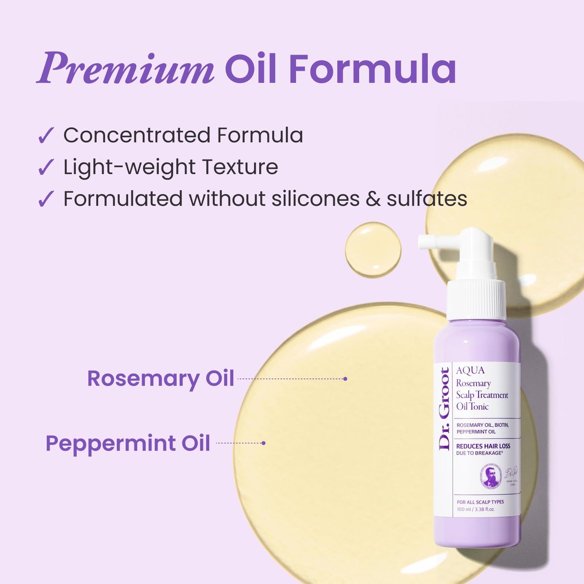 Dr.groot Rosemary Mint Oil Tonic for Hair Growth with Biotin, Hyaluronic Acid, Thickening & Scalp Nourishing - Korean Haircare, Sulfate-Free, 3.38 fl oz - görsel 6