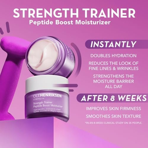 Ole Henriksen Strength Trainer Peptide Boost Facial Moisturizer with Ceramides & Collagen – Full Size, UNBOXED, 1.7 fl oz (50 ml) Jar Avelisse