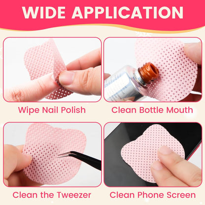 Corconess 400 PCS Lint Free Nail Wipes with Dispenser & 120ml Acetone Pump Bottle - Gel Nail Polish Remover Wipes, No Lint Wipes for Salon & Home Use