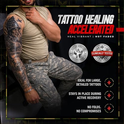 Sterivault Tattoo Aftercare Bandage - 12" Wide x 3 yd - Veteran Owned - Waterproof Tattoo Wrap - Second Skin Cover - Extra Large Avelisse