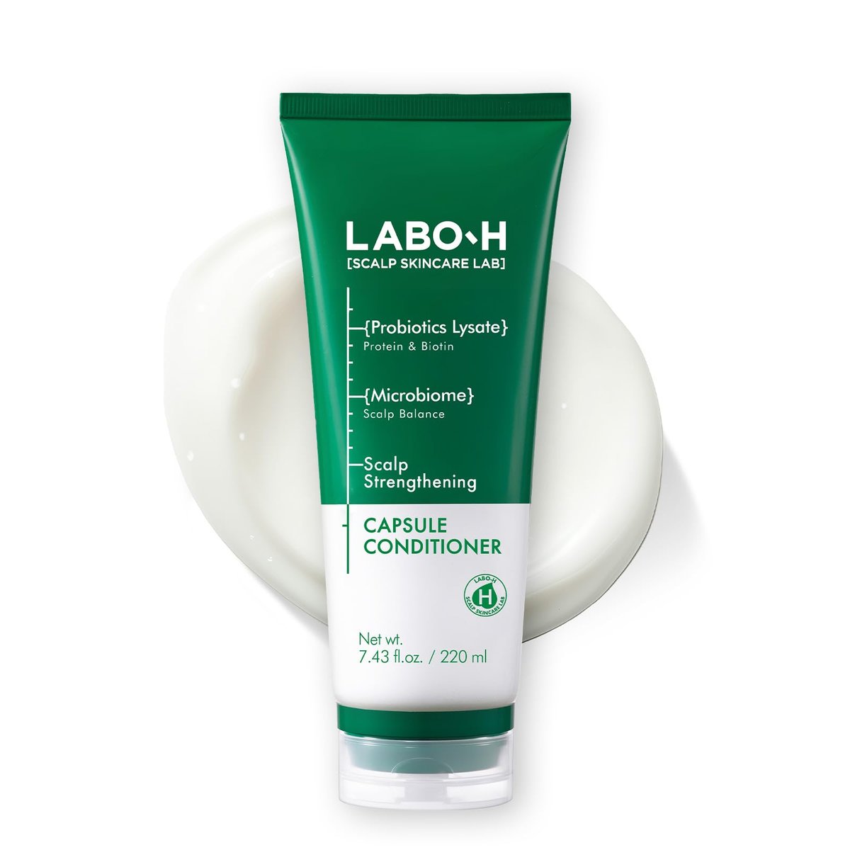LABO.H Scalp Strengthening Capsule Conditioner - Vegan Hair Growth & Anti-Loss Treatment with Vitamin C, Biotin, Caffeine, Rosemary Oil - Instant Softening & Nourishing - Korean Hair Care - 7.43 Fl Oz Avelisse