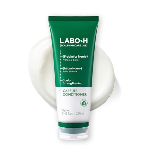 LABO.H Scalp Strengthening Capsule Conditioner - Vegan Hair Growth & Anti-Loss Treatment with Vitamin C, Biotin, Caffeine, Rosemary Oil - Instant Softening & Nourishing - Korean Hair Care - 7.43 Fl Oz Avelisse
