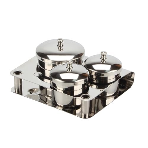 KCGANI 3-Piece Stainless Steel Nail Art Cups with Lids - Acrylic Liquid & Powder Containers for Salon & Home Avelisse