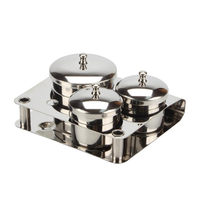 KCGANI 3-Piece Stainless Steel Nail Art Cups with Lids - Acrylic Liquid & Powder Containers for Salon & Home Avelisse