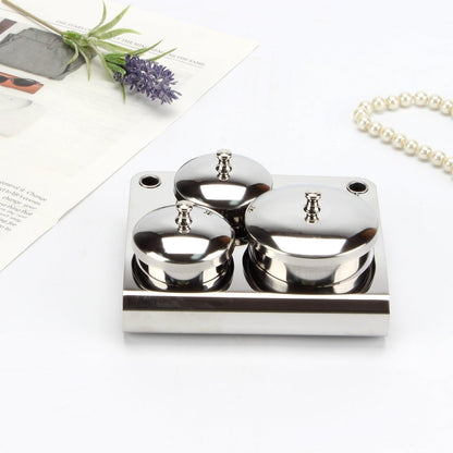 KCGANI 3-Piece Stainless Steel Nail Art Cups with Lids - Acrylic Liquid & Powder Containers for Salon & Home Avelisse