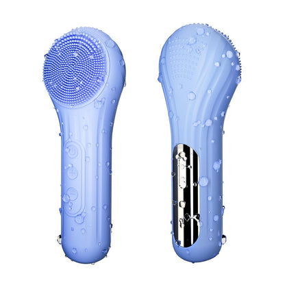 5 Modes Silicone Face Scrubber - Waterproof Electric Facial Cleansing Brush for Deep Cleansing, Exfoliating & Massage (Blue)