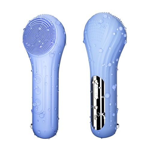 5 Modes Silicone Face Scrubber - Waterproof Electric Facial Cleansing Brush for Deep Cleansing, Exfoliating & Massage (Blue) - görsel 2