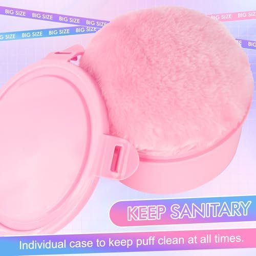 WSYUB Extra-Large Velour Body Powder Puff - 6 Inch Ultra Soft Fluffy Pink Puff for Body Powder - görsel 6