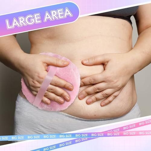 WSYUB Extra-Large Velour Body Powder Puff - 6 Inch Ultra Soft Fluffy Pink Puff for Body Powder - görsel 14
