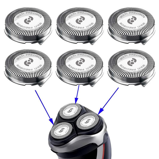 HQ8 Replacement Heads Compatible with Philips Norelco Aquatec Shavers – 6-Pack Upgrade Silver Avelisse