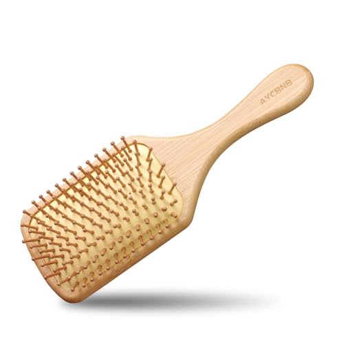 Bamboo Hair Brush with Natural Bamboo Bristles - Detangling Paddle Hairbrush for Women, Men & Kids - Wooden Brush for All Hair Types & Hair Growth - görsel 2