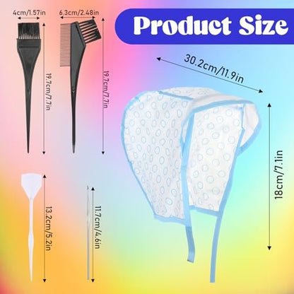 JJUNW 3 Pcs Hair Highlighting Caps Set - Professional Bleach Cap Coloring Frosting Dye Kit for Salon Hair Dyeing