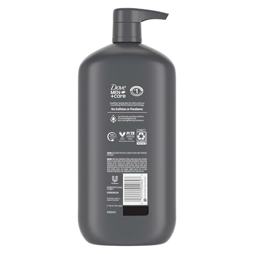 DOVE MEN + CARE Body and Face Scrub Charcoal + Clay Body Wash for Men, 30 oz – Deep Cleansing with 24-Hour Nourishing Micromoisture Technology - görsel 4