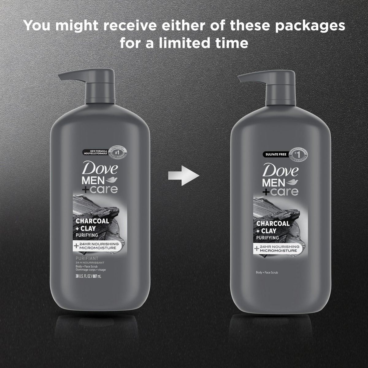 DOVE MEN + CARE Body and Face Scrub Charcoal + Clay Body Wash for Men, 30 oz – Deep Cleansing with 24-Hour Nourishing Micromoisture Technology - görsel 5