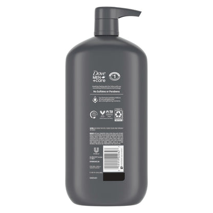 DOVE MEN + CARE Body and Face Scrub Charcoal + Clay Body Wash for Men, 30 oz – Deep Cleansing with 24-Hour Nourishing Micromoisture Technology