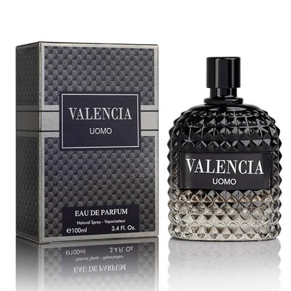 Valencia UOMO for Men Eau De Parfum - Woody Aromatic Fragrance with Floral Twist & Mineral Notes - 100ml Avelisse