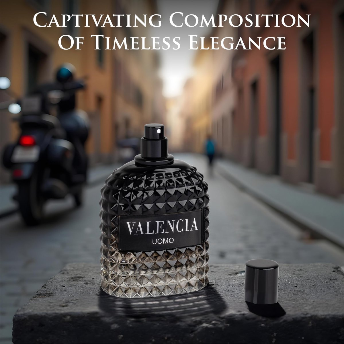 Valencia UOMO for Men Eau De Parfum - Woody Aromatic Fragrance with Floral Twist & Mineral Notes - 100ml Avelisse