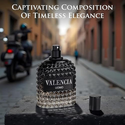 Valencia UOMO for Men Eau De Parfum - Woody Aromatic Fragrance with Floral Twist & Mineral Notes - 100ml Avelisse