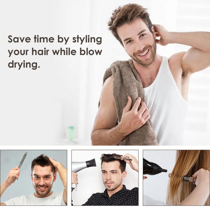 BANGMENG 3-Piece Small Round Brush Set: 3/7, 1/2, 5/8 Inch Barrel Hairbrushes for Blow Drying, Volumizing, and Styling Short Hair, Bangs, Roots