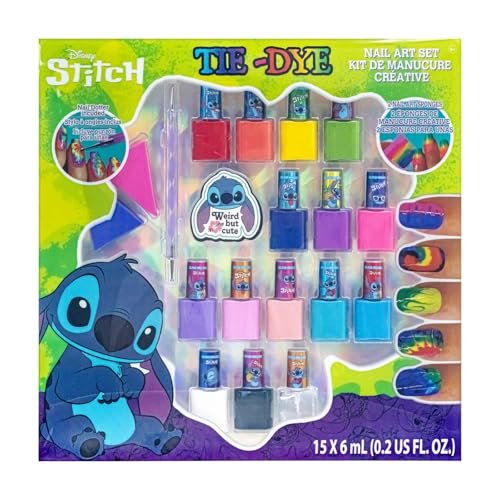Disney Stitch 15-Piece Water-Based Peel-Off Nail Polish Set for Kids - Townley Girl - görsel 2
