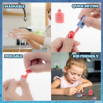Disney Stitch 15-Piece Water-Based Peel-Off Nail Polish Set for Kids - Townley Girl
