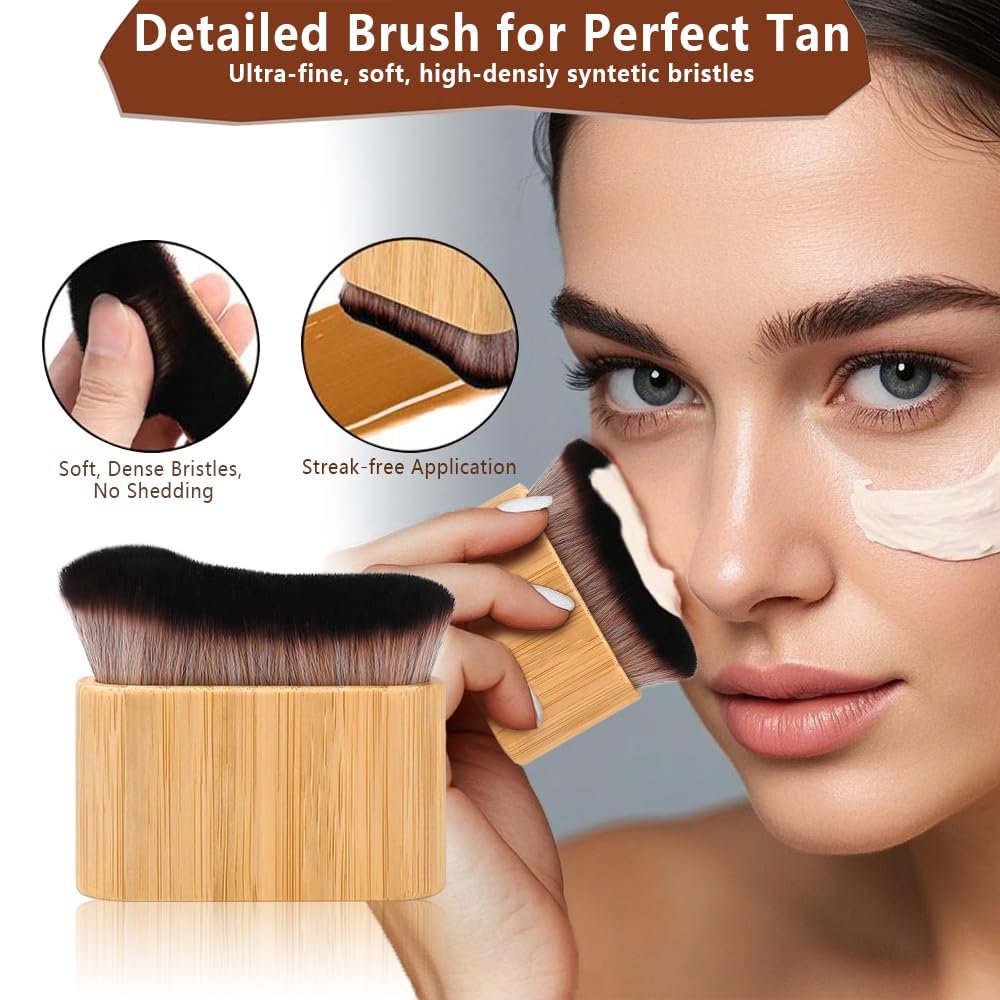 4 in 1 Luxury Velvet Tanning Mitt Set - Self Tanner Applicator with Brush & Back Applicator for Streak-Free Glow Avelisse