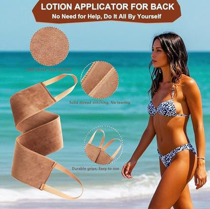 4 in 1 Luxury Velvet Tanning Mitt Set - Self Tanner Applicator with Brush & Back Applicator for Streak-Free Glow Avelisse
