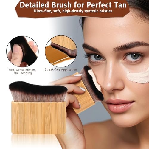 4 in 1 Luxury Velvet Tanning Mitt Set - Self Tanner Applicator with Brush & Back Applicator for Streak-Free Glow Avelisse