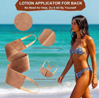 4 in 1 Luxury Velvet Tanning Mitt Set - Self Tanner Applicator with Brush & Back Applicator for Streak-Free Glow Avelisse