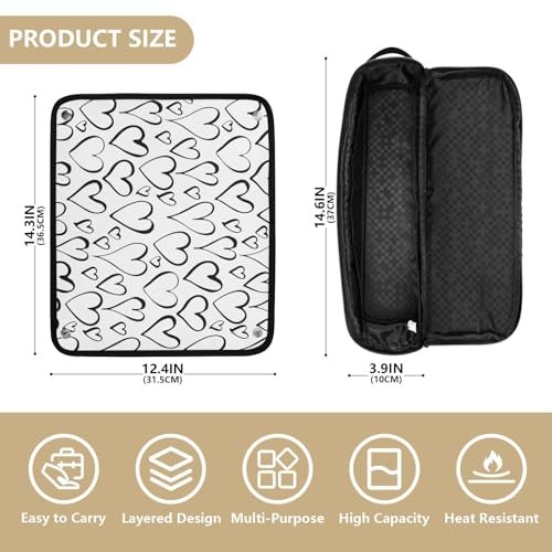 2-in-1 Curling Iron Travel Case and Heat Resistant Mat - Waterproof Portable Open Flat Travel Bag for Hot Tools, Hair Straighteners, and Curling Irons - Hair Accessories Organizer - görsel 8