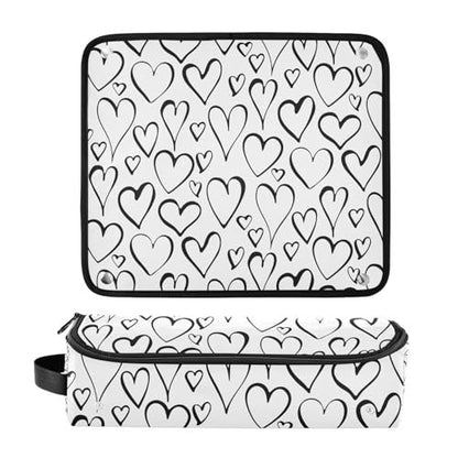 2-in-1 Curling Iron Travel Case and Heat Resistant Mat - Waterproof Portable Open Flat Travel Bag for Hot Tools, Hair Straighteners, and Curling Irons - Hair Accessories Organizer