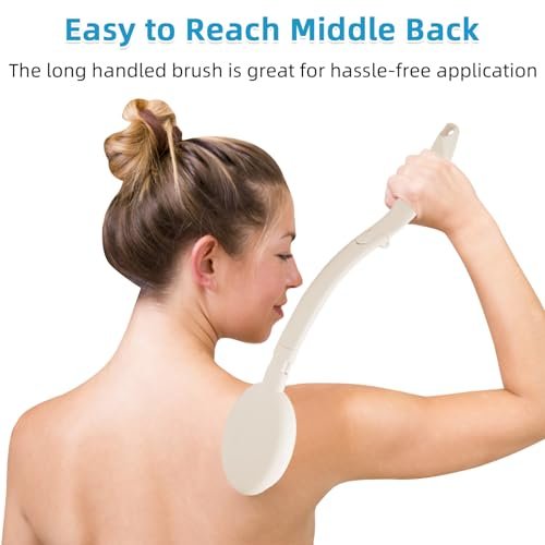 Topfinder Lotion Applicator for Back, Legs, Feet - Self Application of Sunscreen, Self-Tanning, Skin Cream, Acne Treatment - Beige EVA - görsel 12