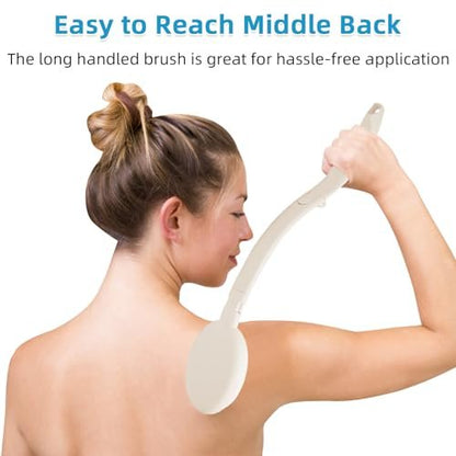 Topfinder Lotion Applicator for Back, Legs, Feet - Self Application of Sunscreen, Self-Tanning, Skin Cream, Acne Treatment - Beige EVA