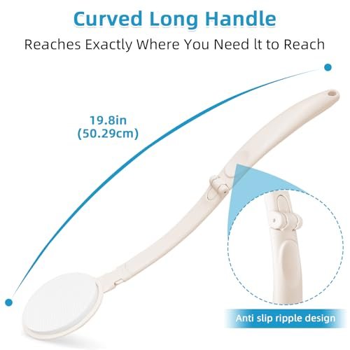 Topfinder Lotion Applicator for Back, Legs, Feet - Self Application of Sunscreen, Self-Tanning, Skin Cream, Acne Treatment - Beige EVA - görsel 4