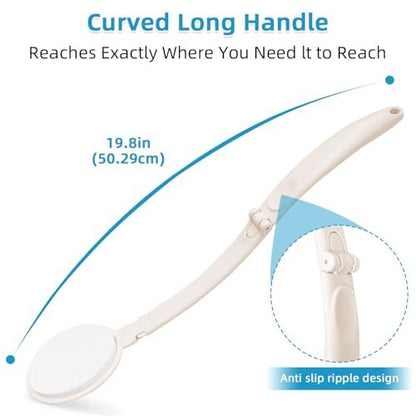 Topfinder Lotion Applicator for Back, Legs, Feet - Self Application of Sunscreen, Self-Tanning, Skin Cream, Acne Treatment - Beige EVA