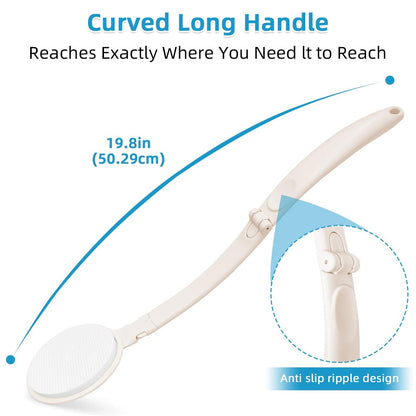 Topfinder Lotion Applicator for Back, Legs, Feet - Self Application of Sunscreen, Self-Tanning, Skin Cream, Acne Treatment - Beige EVA
